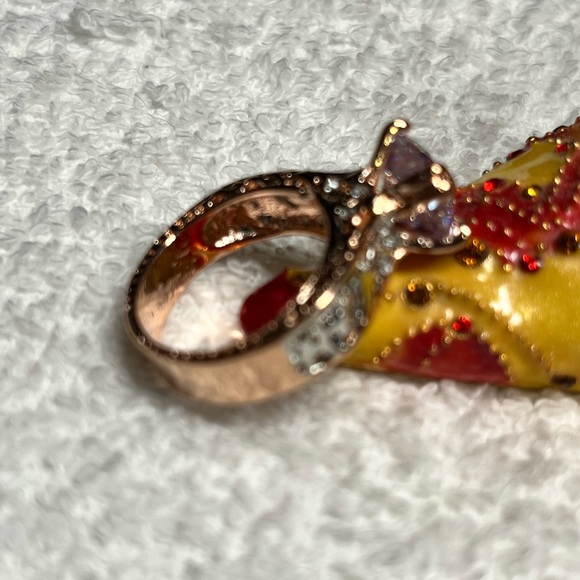 🍑Stunning rose gold chunky rhinestone ring -etched NWOT - Picture 8 of 10